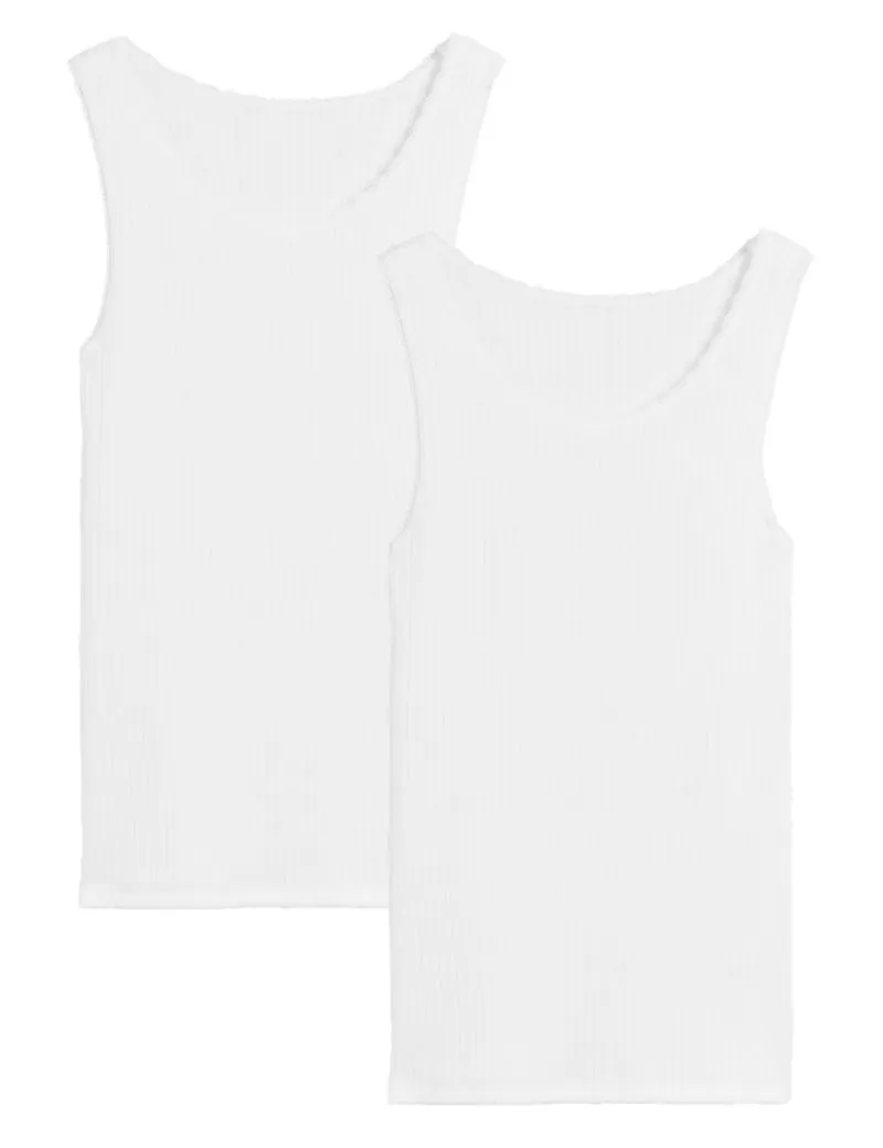 2pk Thermal Pointelle Vests