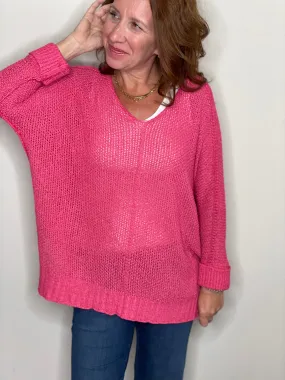 3/4 Sleeve Pullover Sweater - Honeysuckle