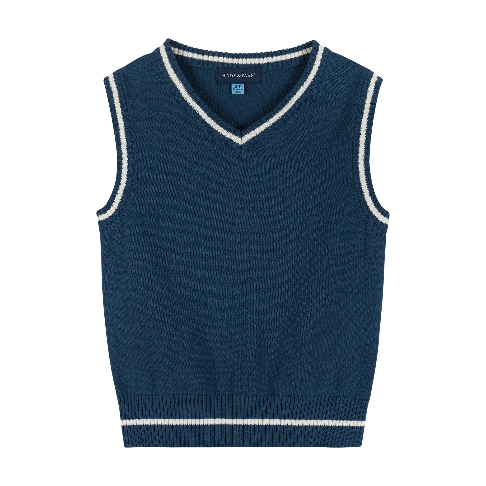 4-Piece Sweater Vest Set | Green & Navy