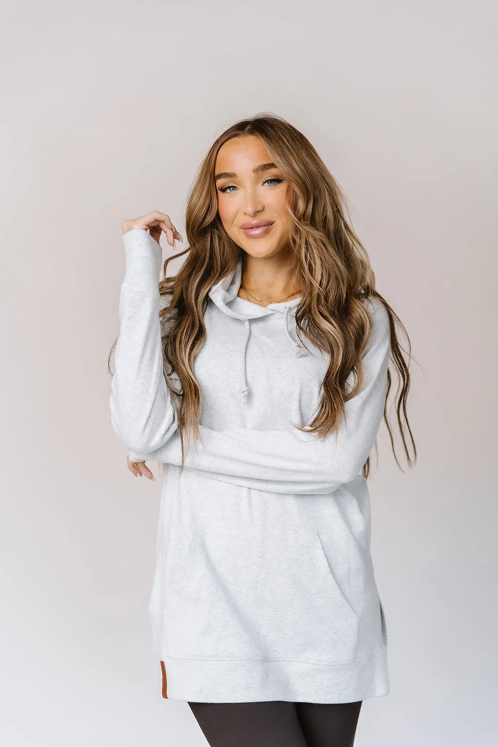 Ampersand White Mist Hooded Tunic Sweatshirt