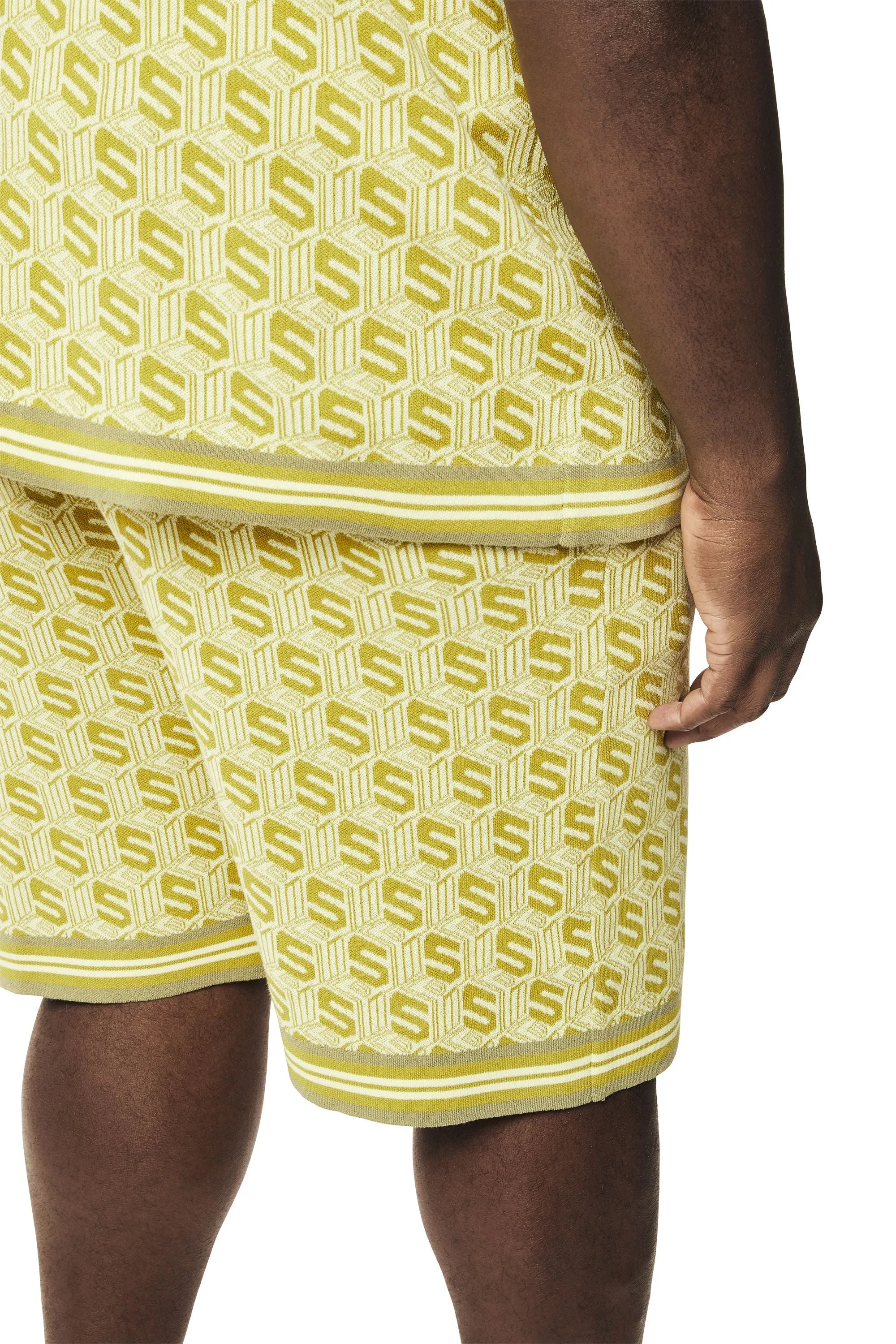 Big and Tall - Jacquard Knit Shorts - Kelp