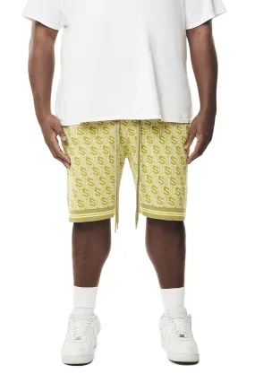 Big and Tall - Jacquard Knit Shorts - Kelp