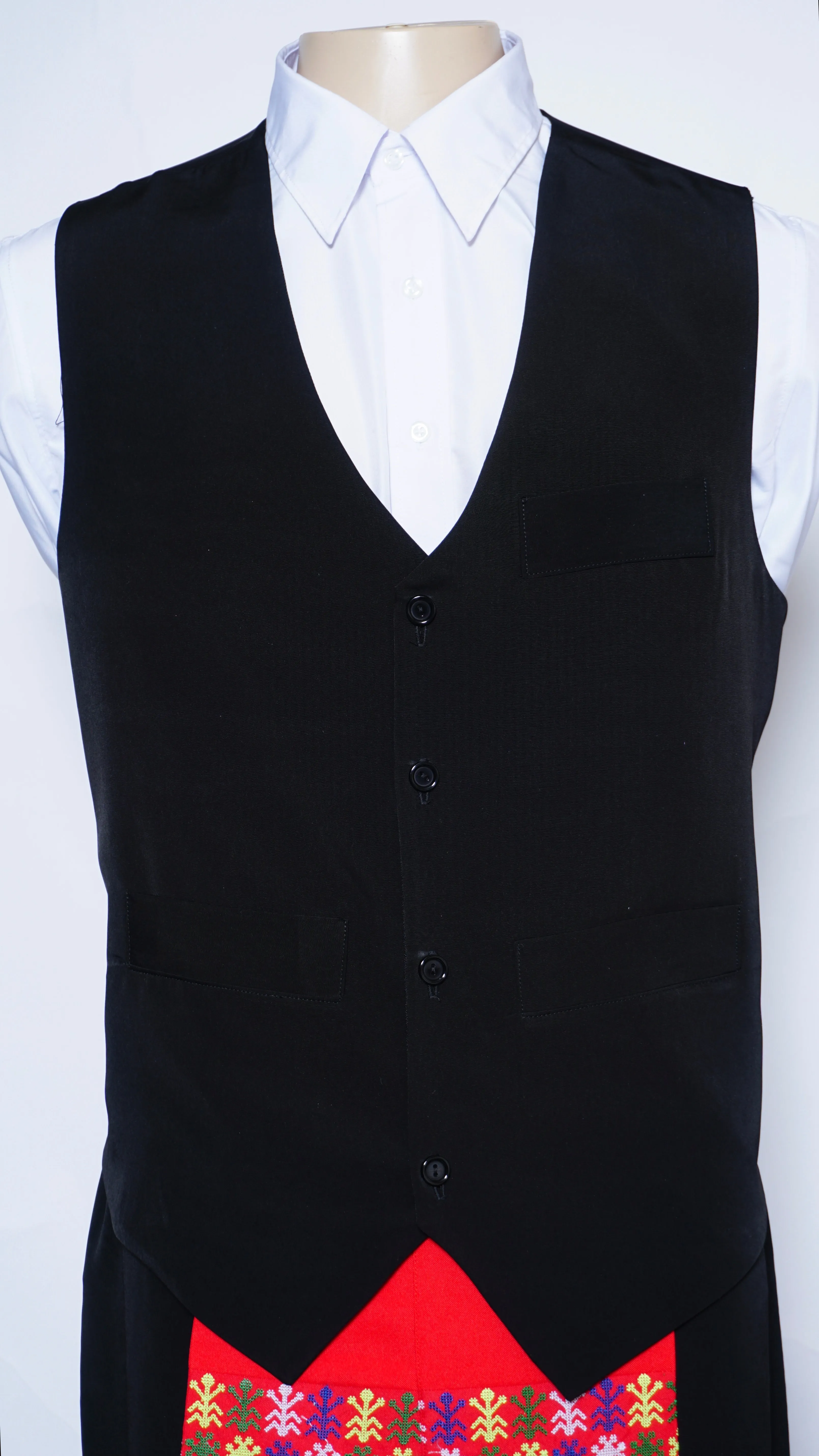 Black Solid Hmong Vest