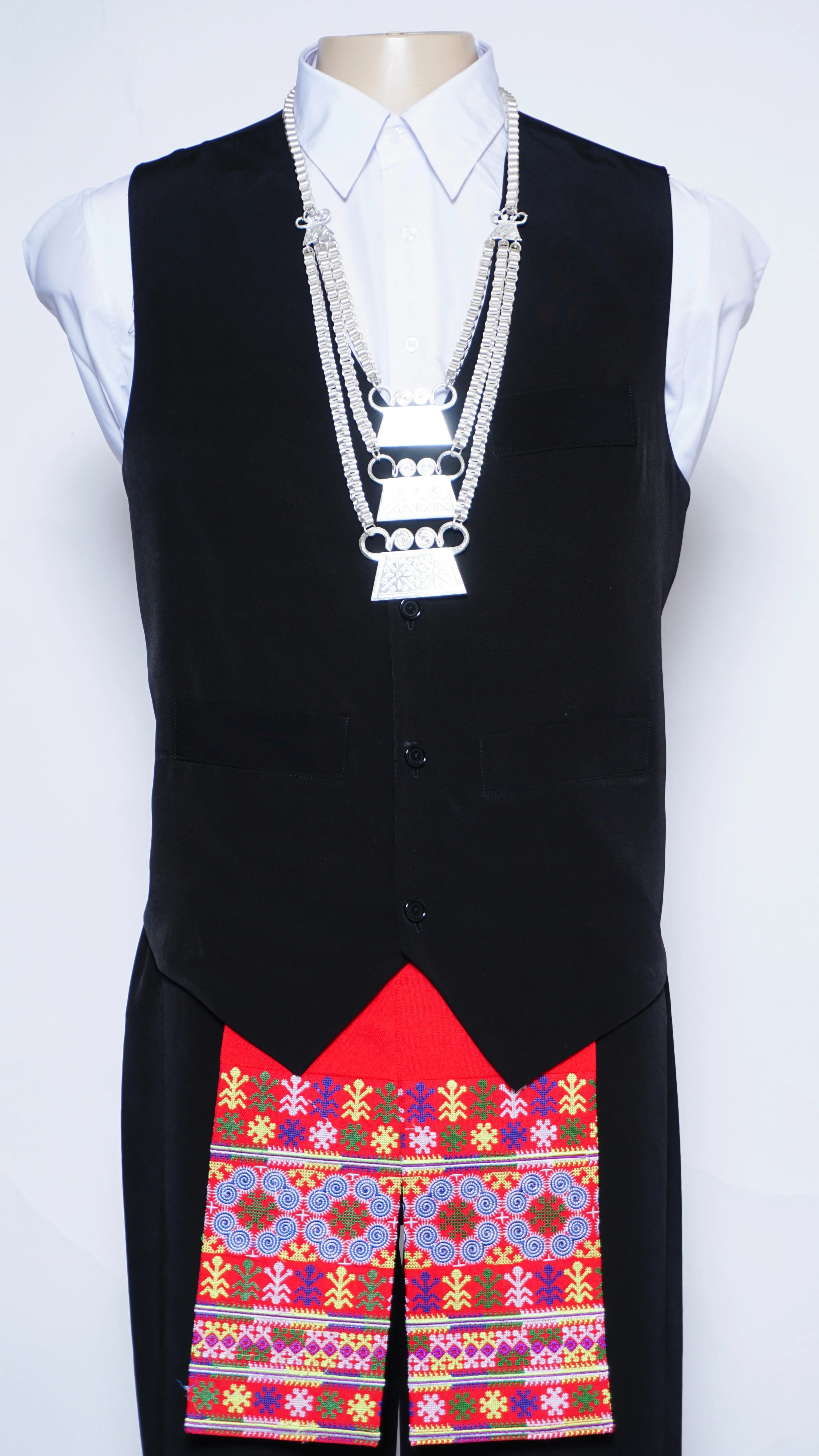 Black Solid Hmong Vest