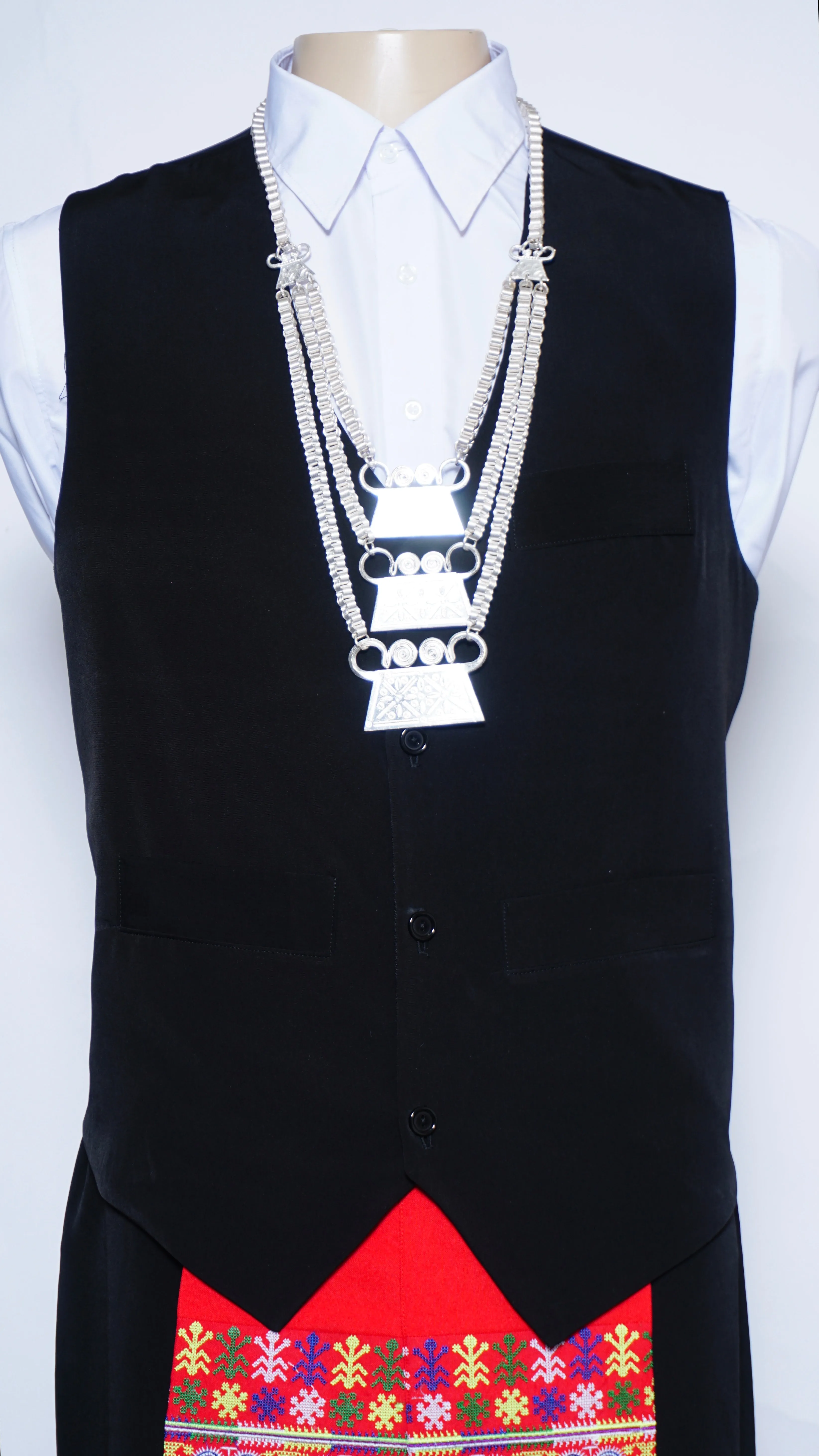 Black Solid Hmong Vest