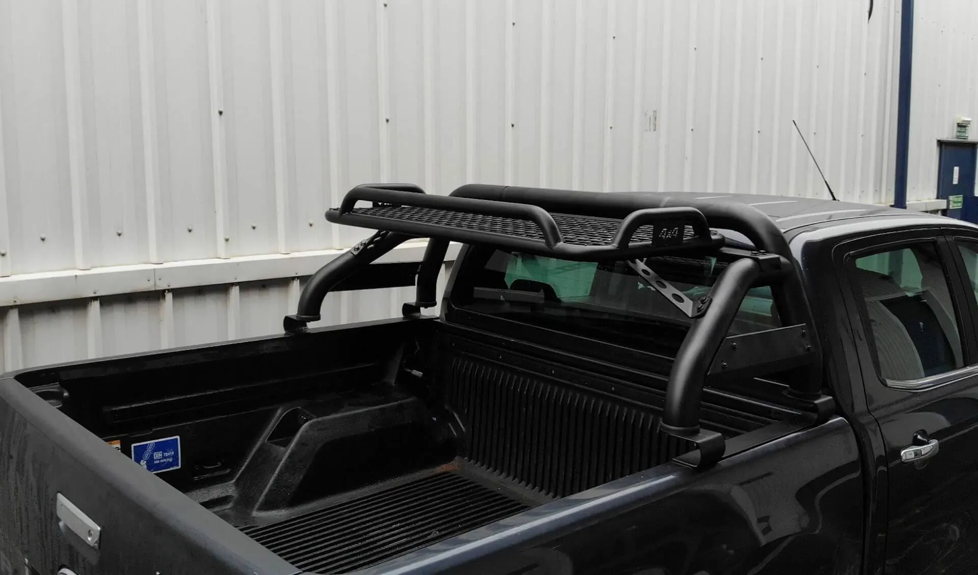 Black SUS201 Short Arm Roll Bar with Cargo Basket Rack for the Ford Ranger 2022 