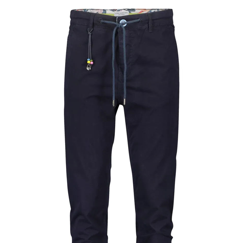 Casual Chino - Peached Twill - Drawsting/Zip Fly - Navy