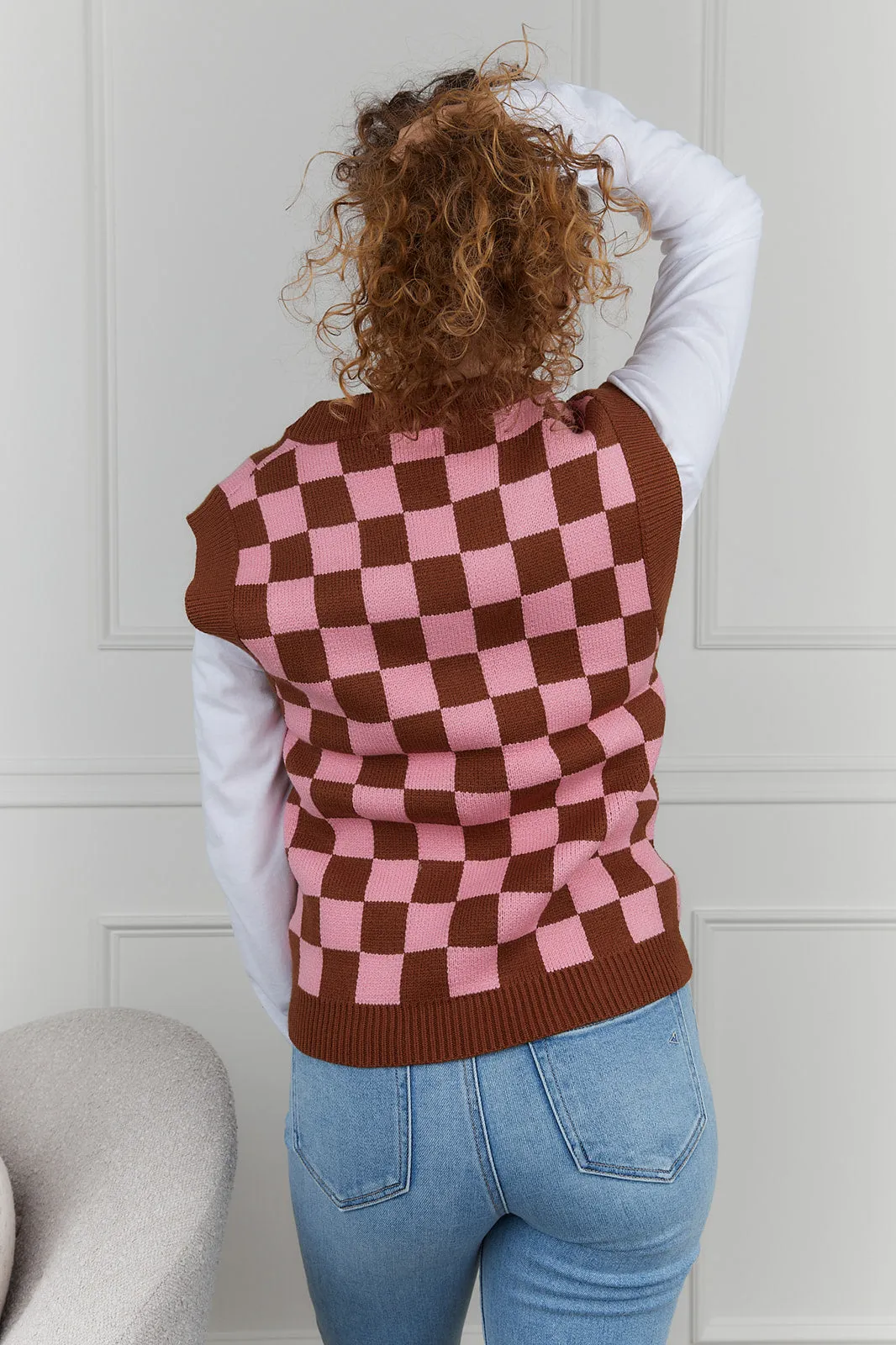 Check Mate Sweater Vest-FINAL SALE