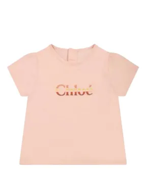 Chloe T-Shirt Ombre Logo Pink