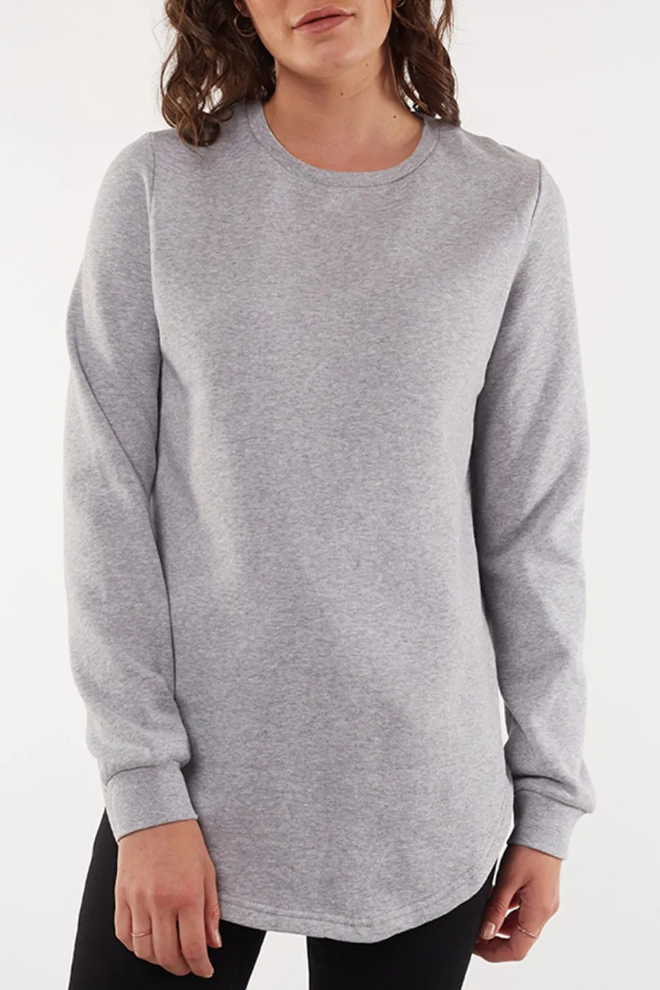 Classic Grey Marle Crew Fleece