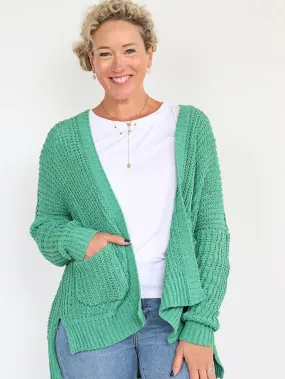 Cozy Days Cardigan - Kelly Green