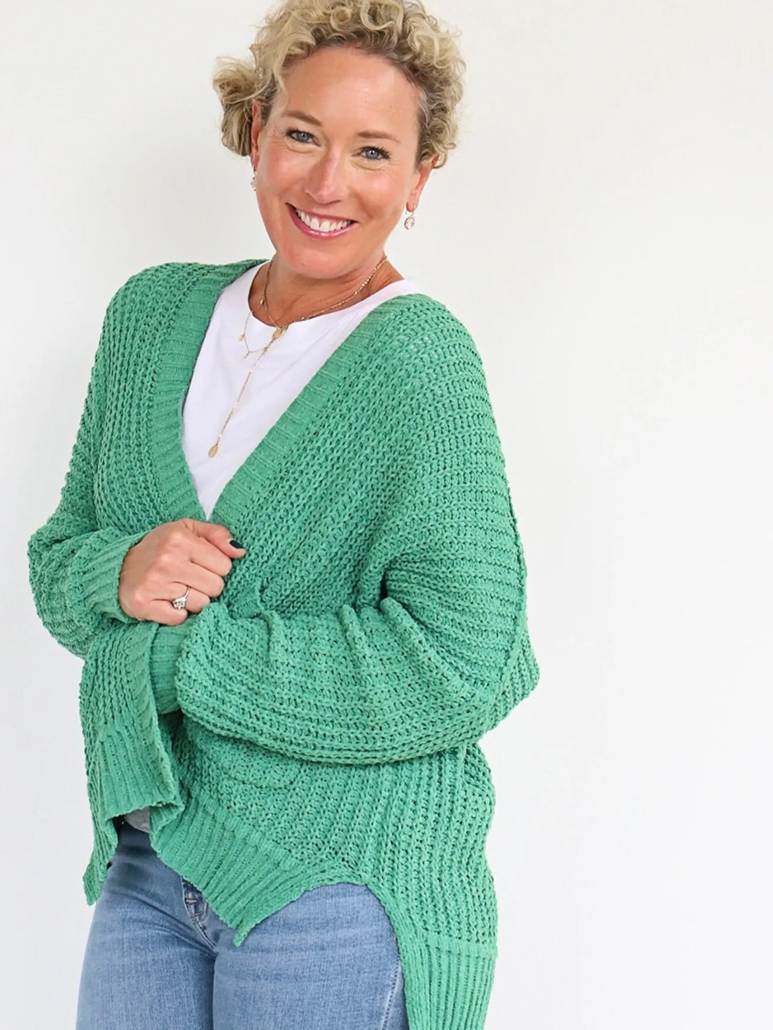 Cozy Days Cardigan - Kelly Green