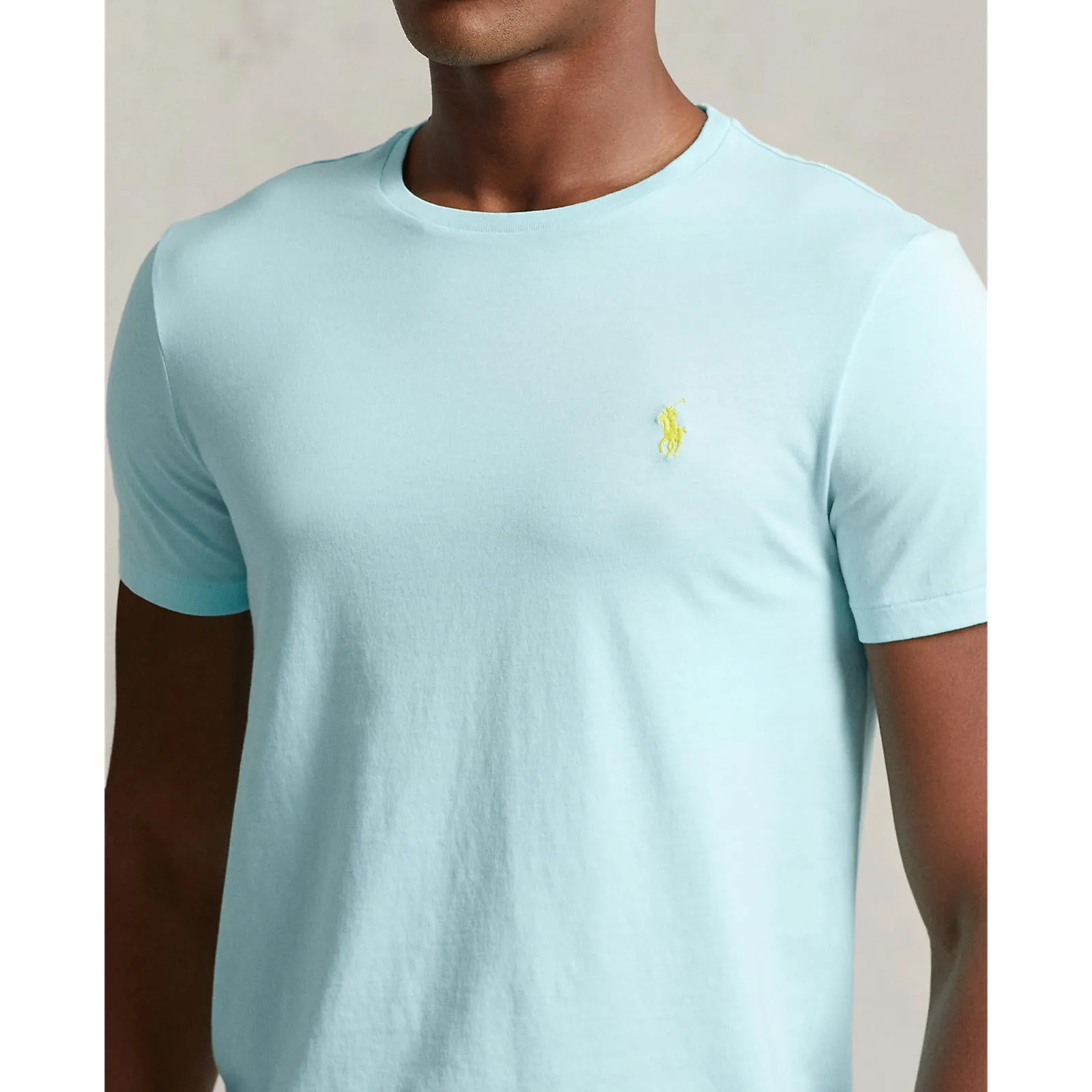 Custom Fit Jersey Crewneck T-Shirt - Turquoise Aqua