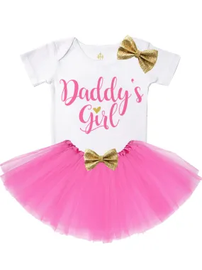 Daddy's Girl Tutu Outfit - Pink & Gold