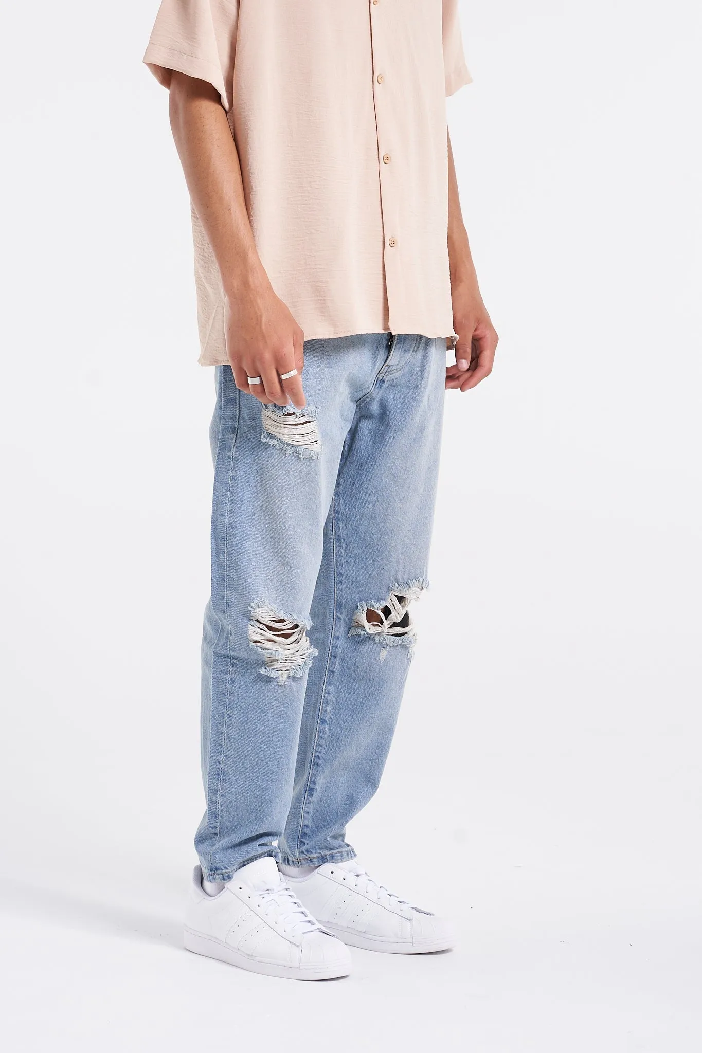 Destroyed Premium Blue Baggy Jeans