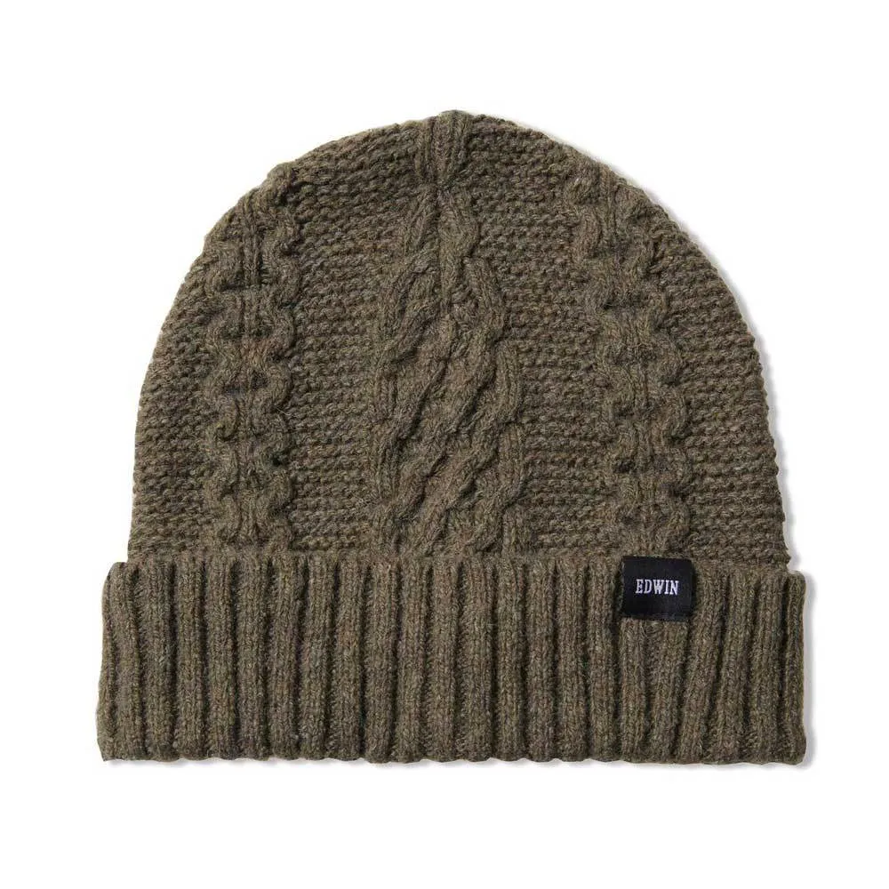 Edwin United Beanie Hat - Olive Marl