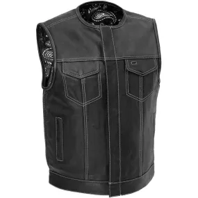 First Mfg Mens Bandit Concealment Leather Vest Size MEDIUM - Final Sale Ships Same Day