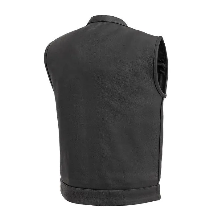 First Mfg Mens Hotshot Platinum Concealment Leather Vest