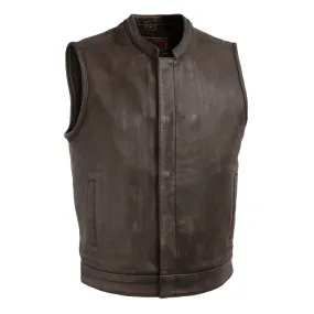 First Mfg Top Rocker Copper Men's Motorcycle Leather Vest