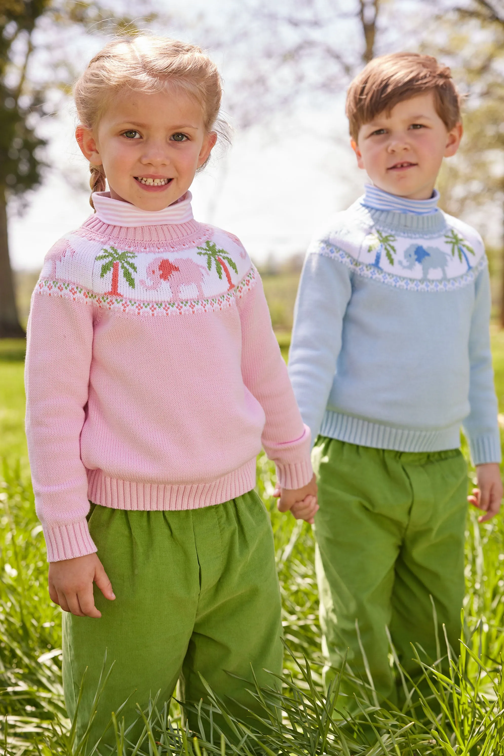 Girl Elephant Fair Isle Sweater