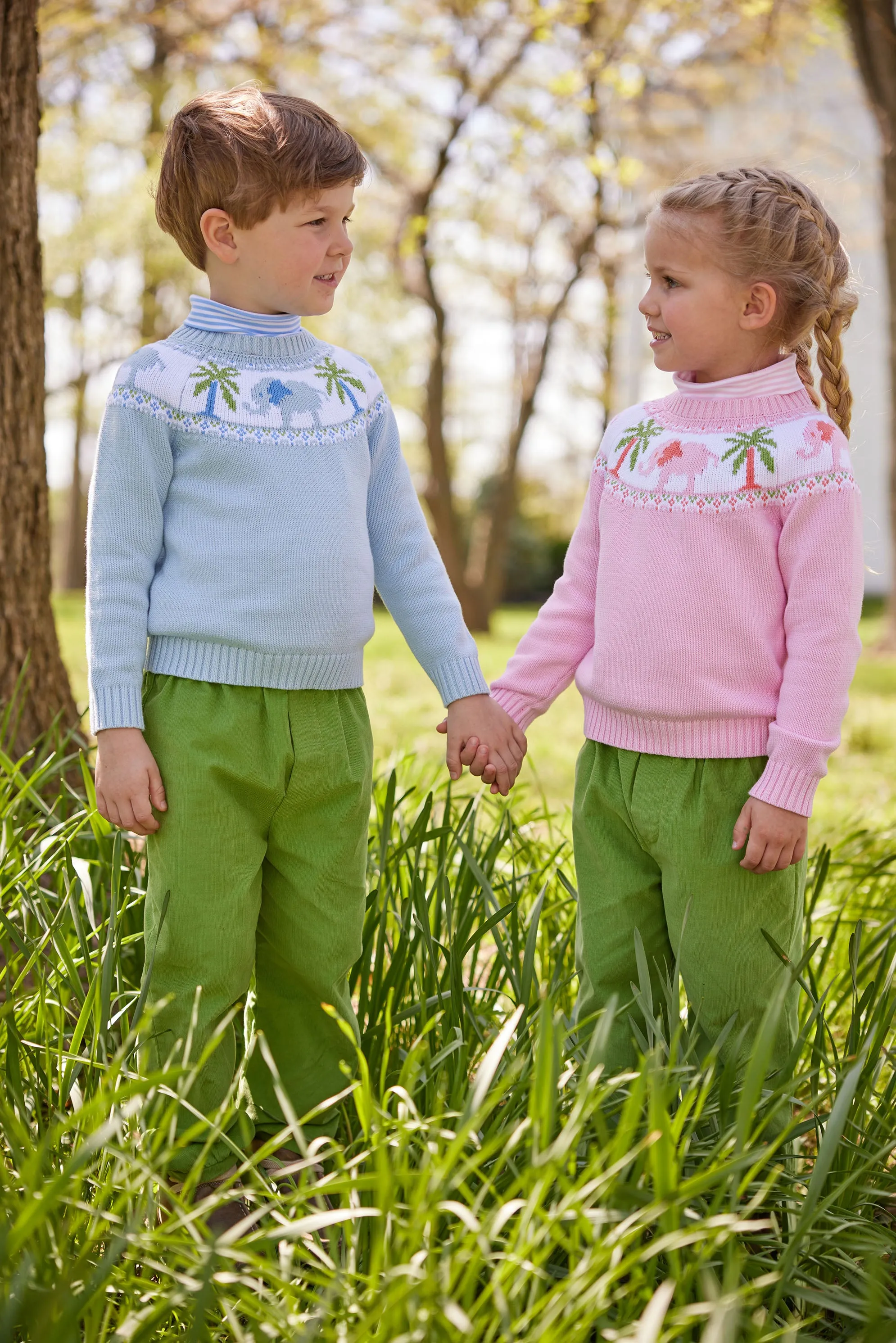 Girl Elephant Fair Isle Sweater