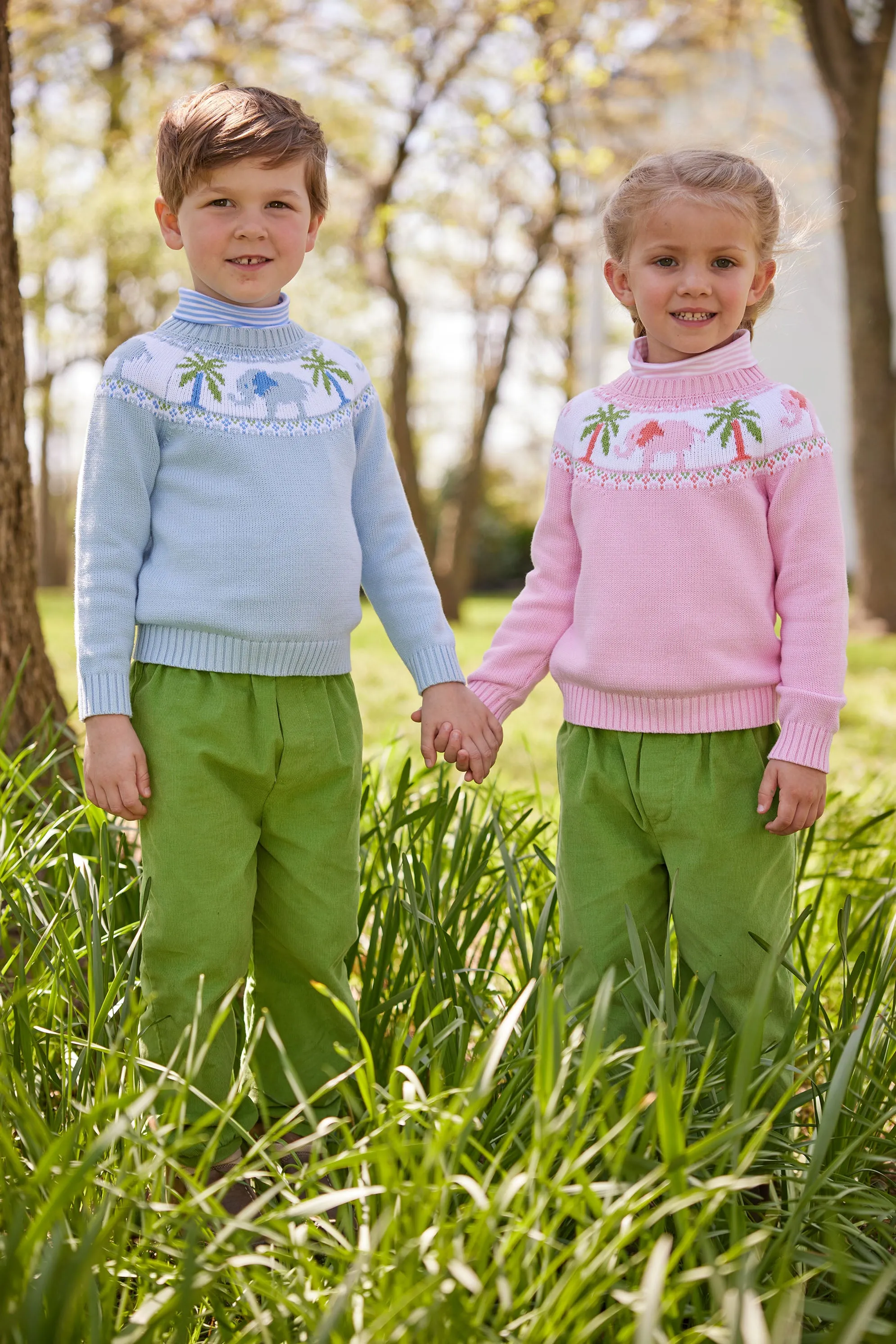 Girl Elephant Fair Isle Sweater