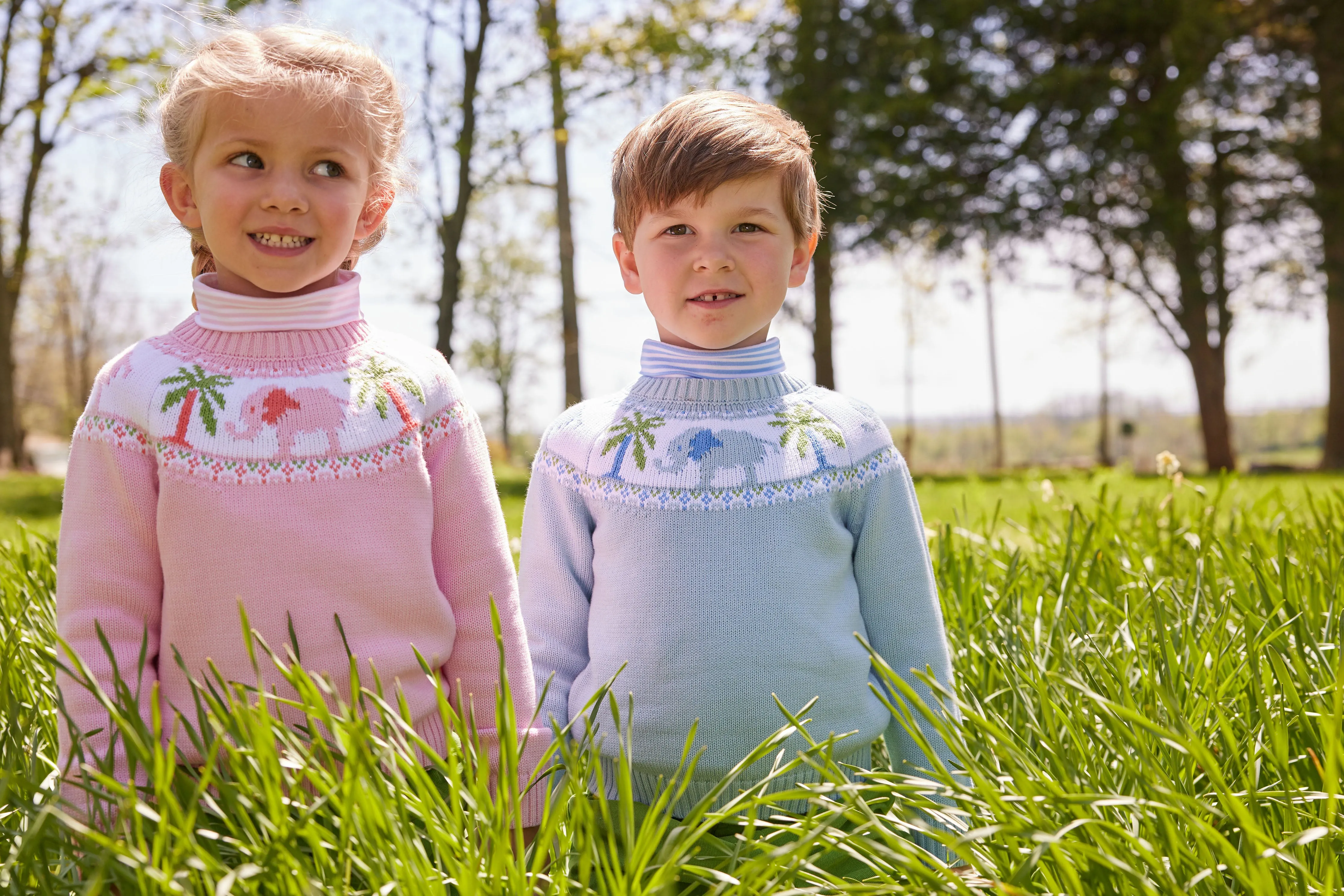 Girl Elephant Fair Isle Sweater