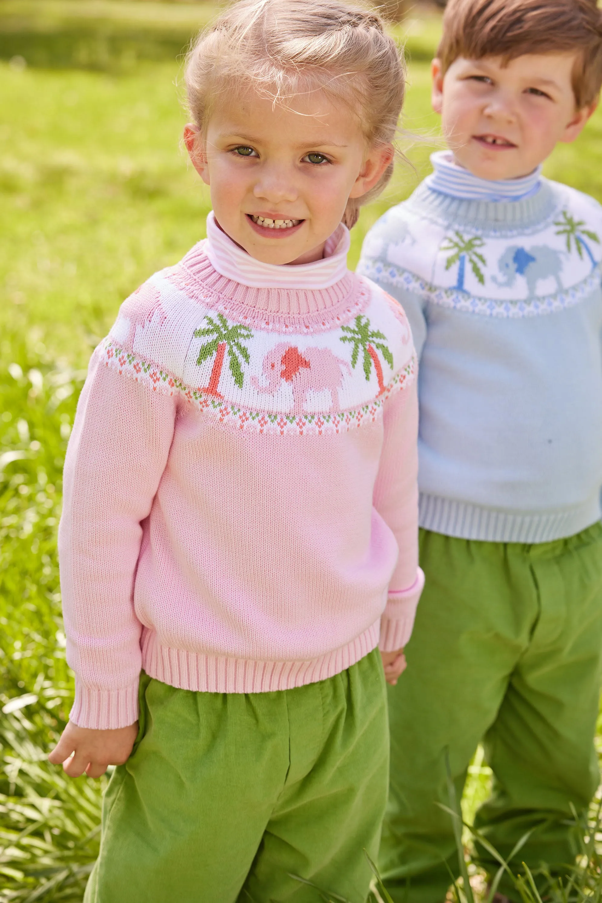 Girl Elephant Fair Isle Sweater