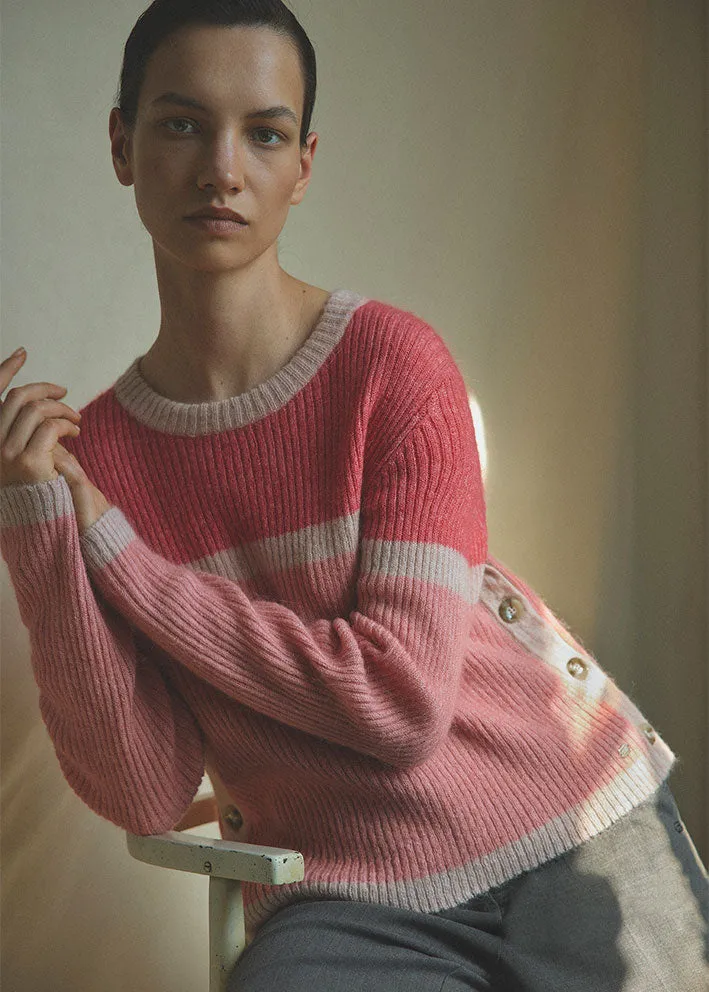 Gustav Shanne rib knit 50422 Sweater - Rose Coral Lantana