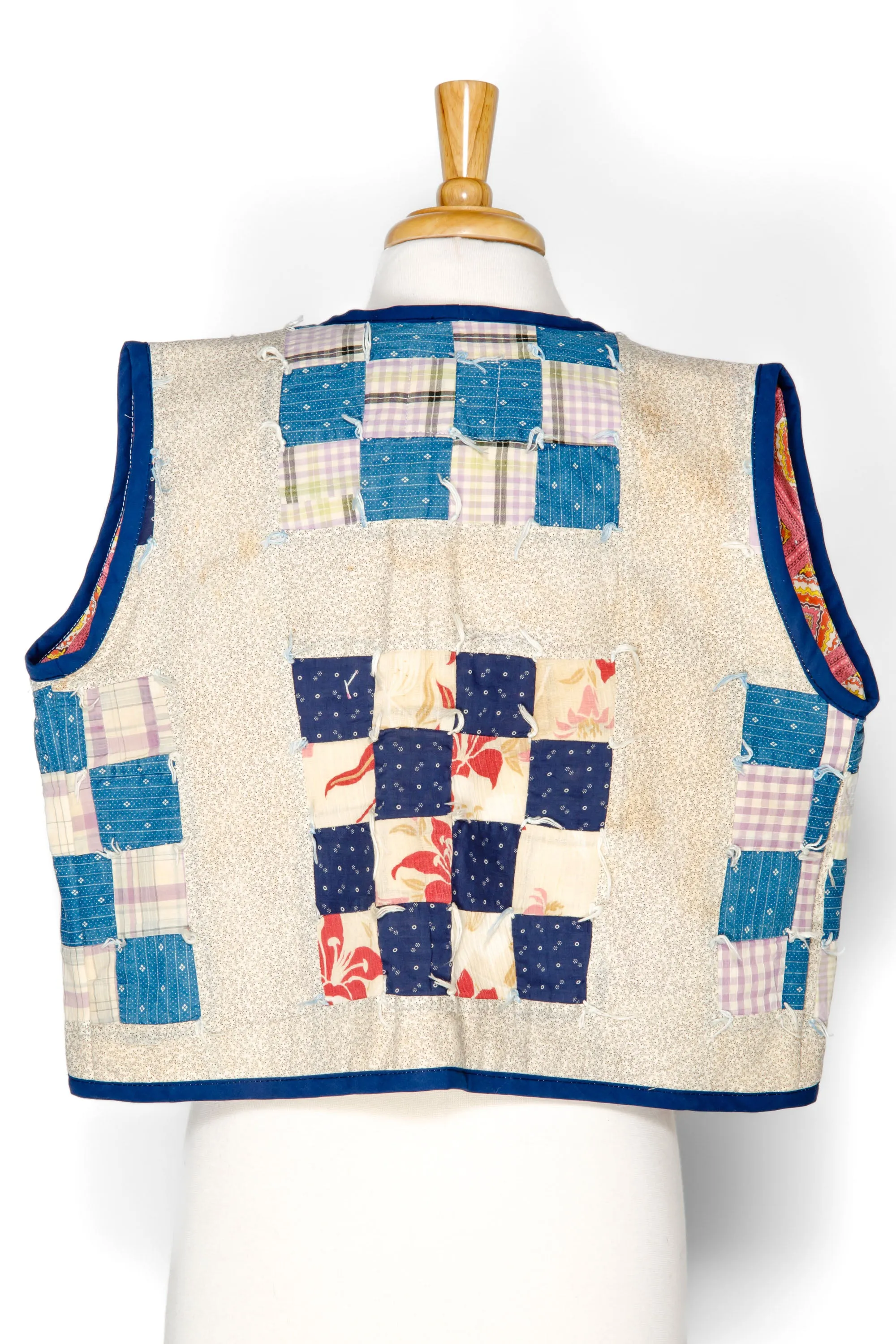 Indigo Patchwork Bloom Vest (Medium)