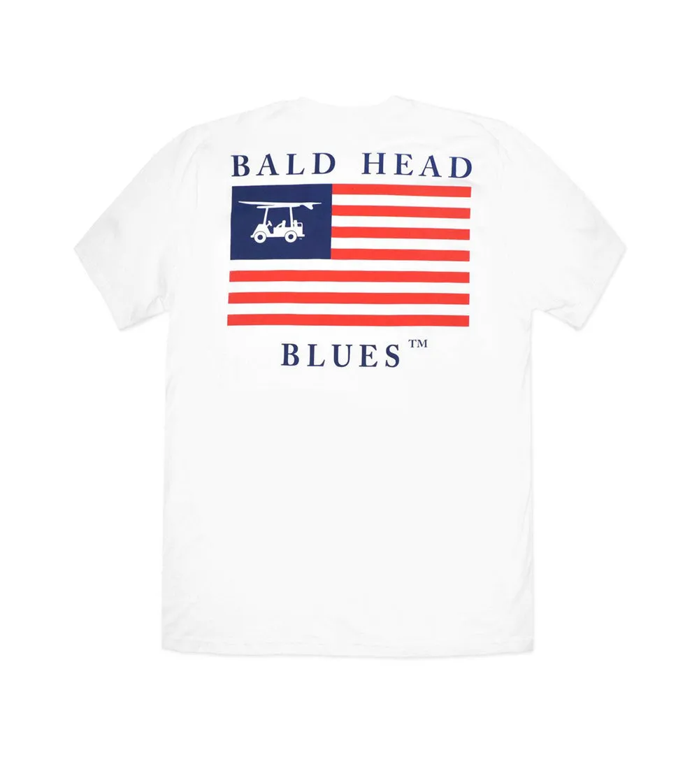 Island Tee - Youth Short Sleeve - White USA Flag