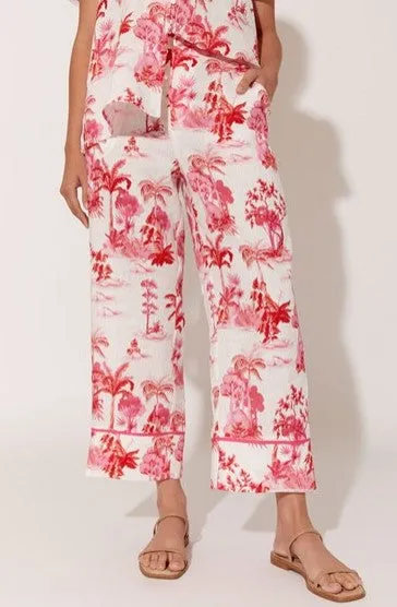 Kiara print linen pants