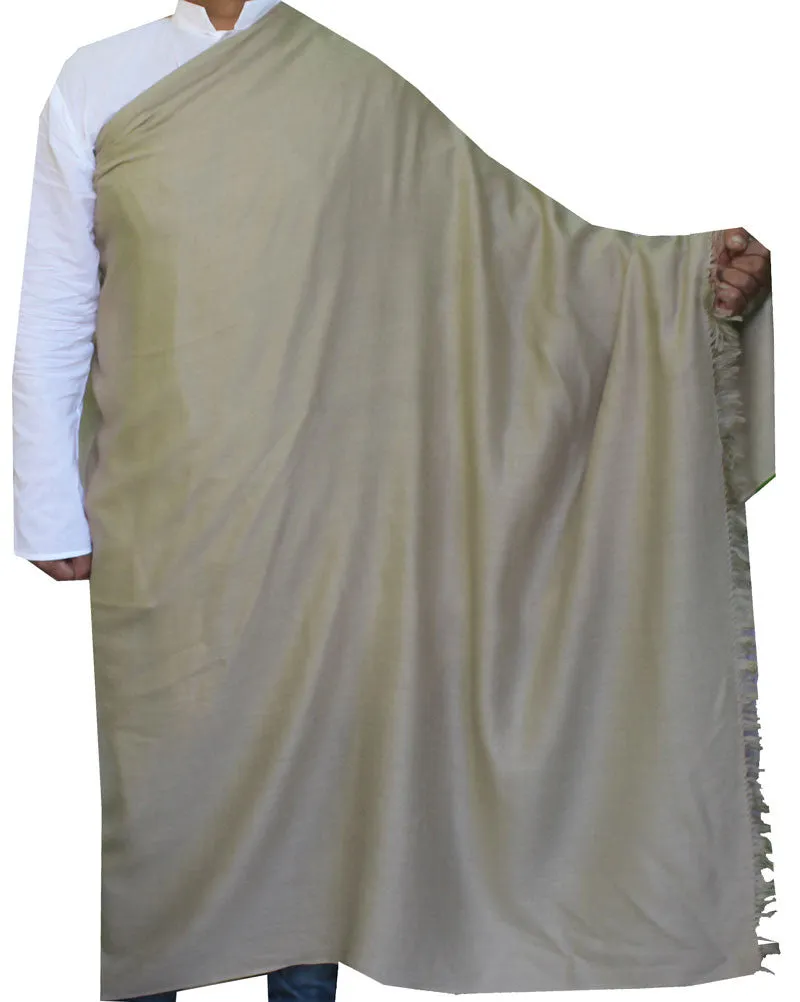 Large Prayer Shawl Pure Wool Wrap India Clothing Men Women (Brown)