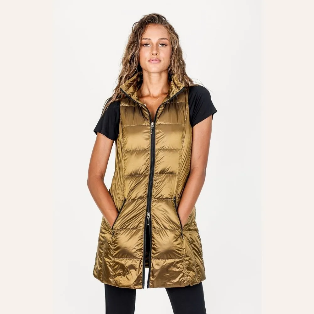 Long Iridescent Down Vest