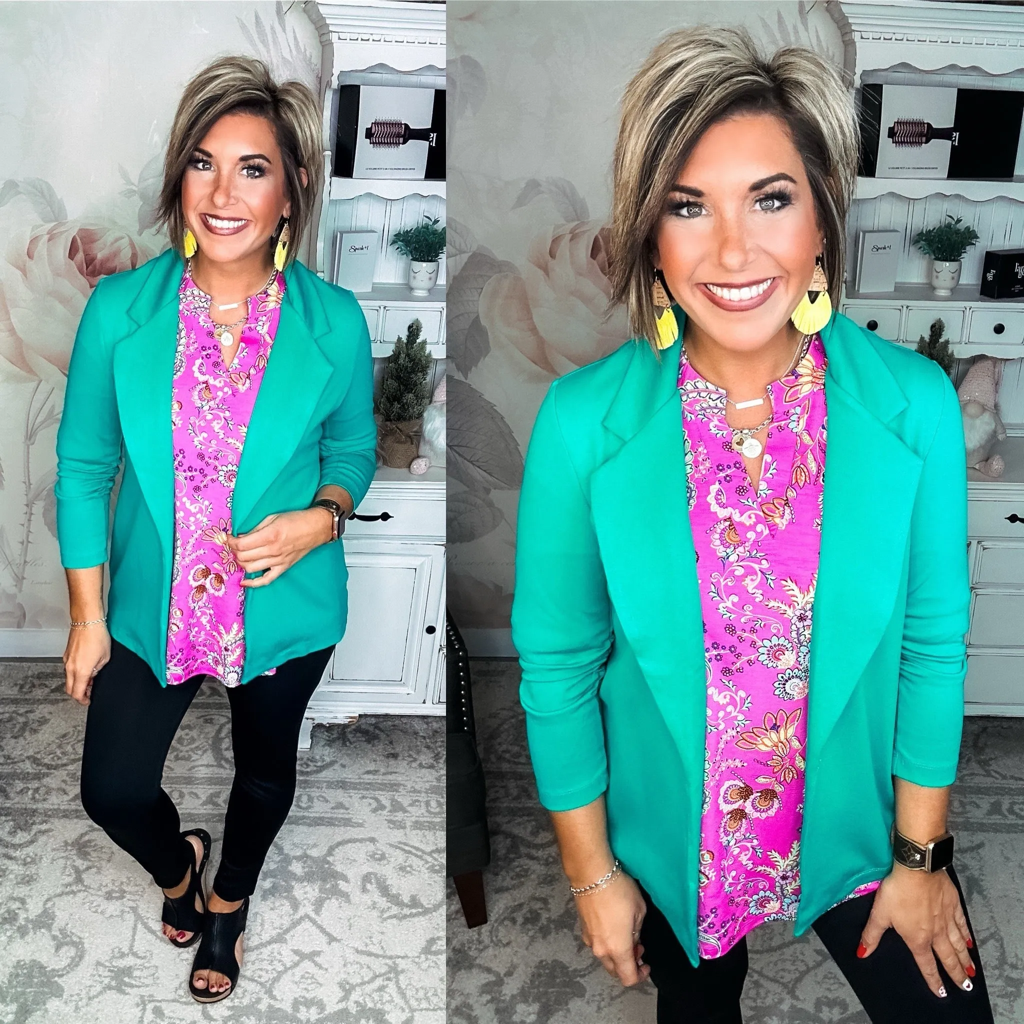 Magic 3/4 Sleeve Blazer - Kelly Green