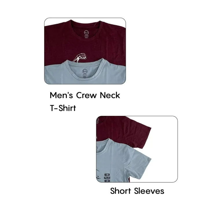 Men's Classis Cotton Workout Short Sleeve Tee, Authentic Crew Neck T-Shirt 2 Pack