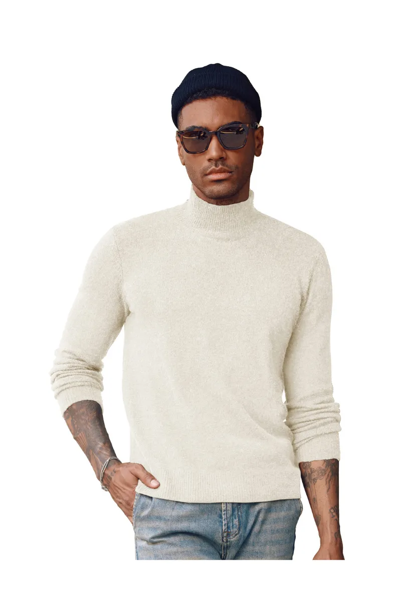 Men's Mock Turtleneck Sweater Long Sleeve Under Wool Blend Pullover Casual Sweaters