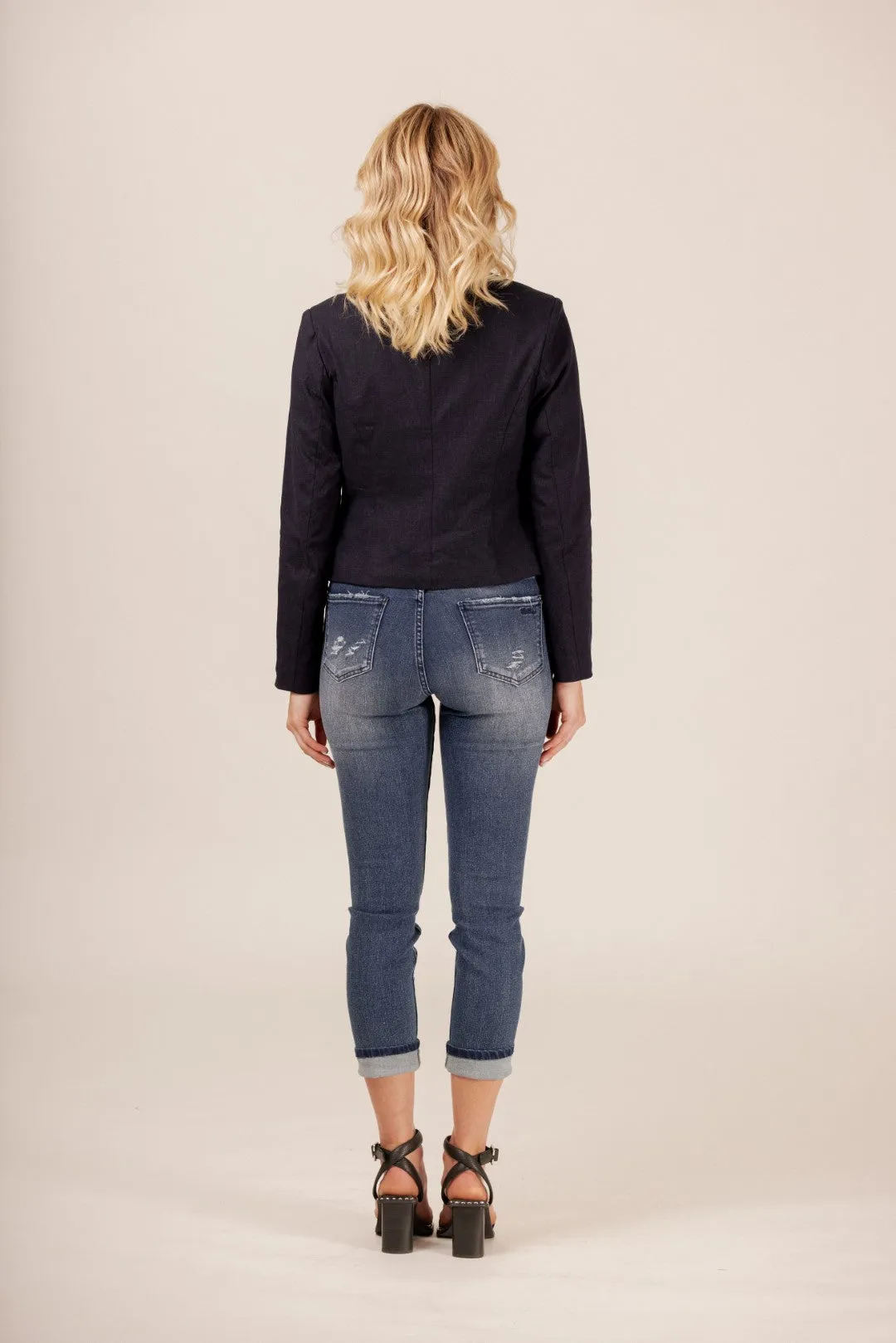 Mi Moso Kennedy Jean -  Stripe Under Distress