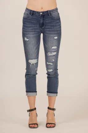 Mi Moso Kennedy Jean -  Stripe Under Distress