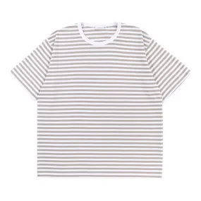 NANAMICA COOLMAX STRIPE JERSEY TEE TAUPE