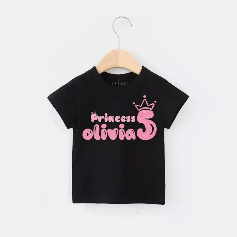 Personalized Princess Birthday T-Shirt - PINK