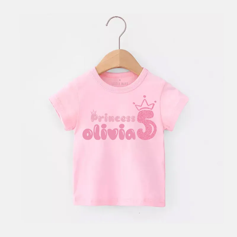 Personalized Princess Birthday T-Shirt - PINK