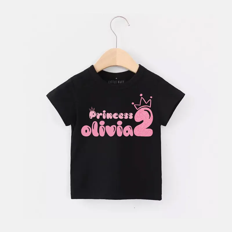 Personalized Princess Birthday T-Shirt - PINK