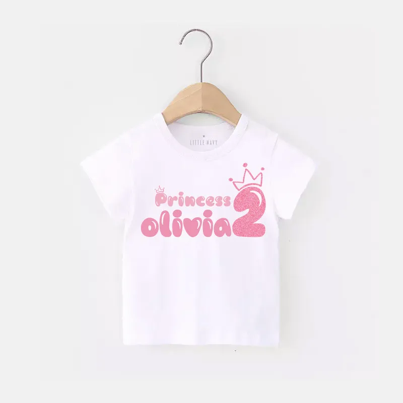 Personalized Princess Birthday T-Shirt - PINK