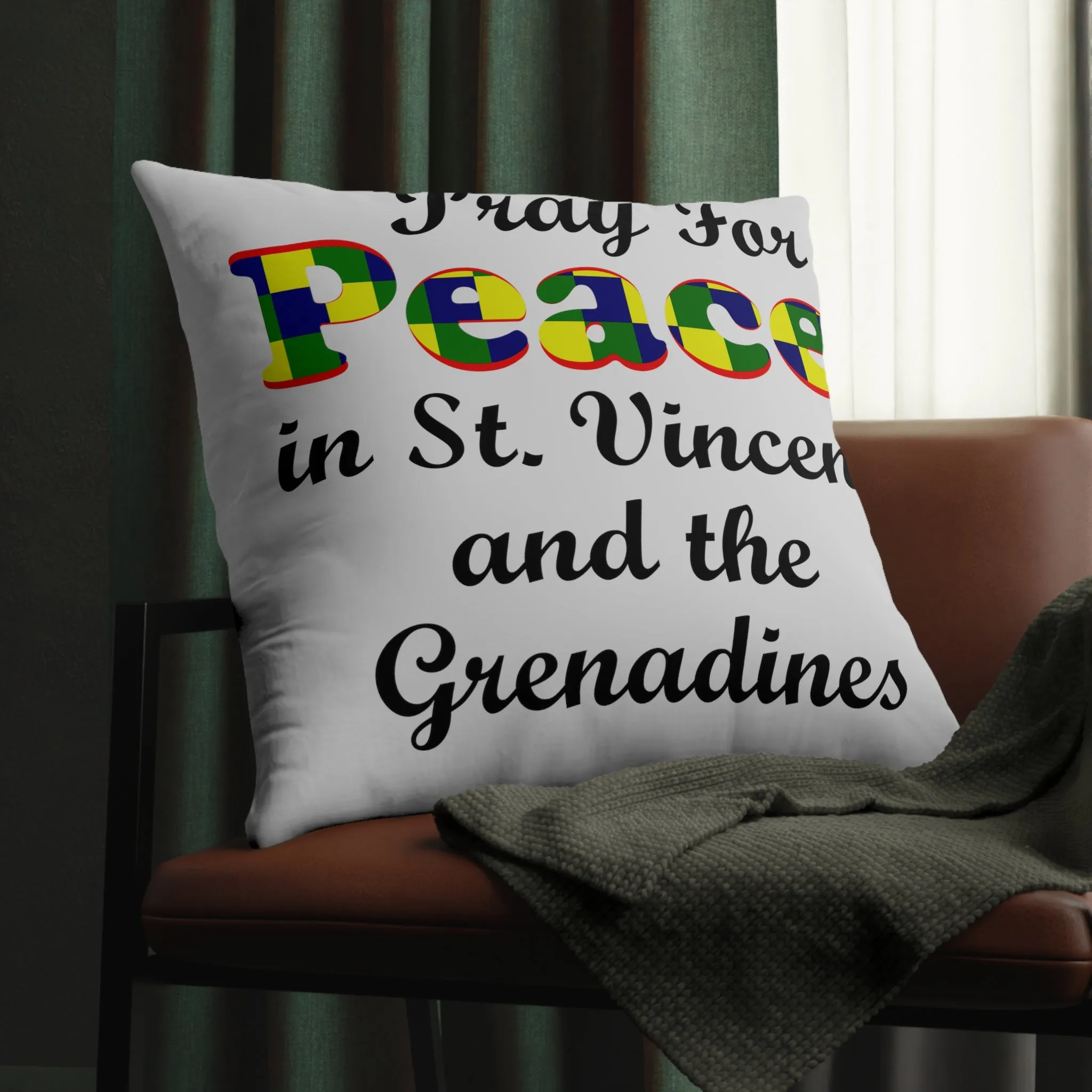 Pray For Peace in St. Vincent and the Grenadines Waterproof Pillow