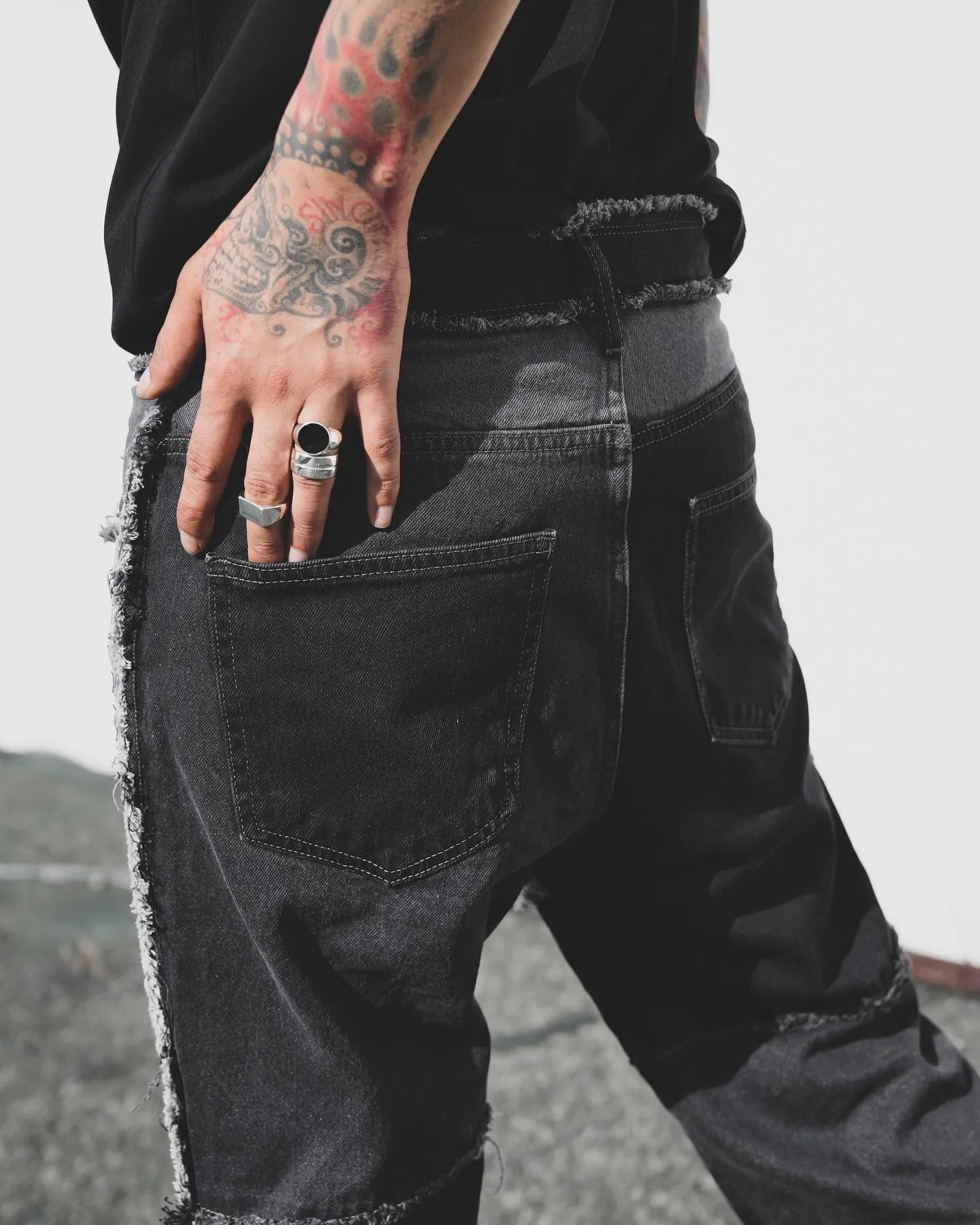 Premium Wide Fit Contrast Denim