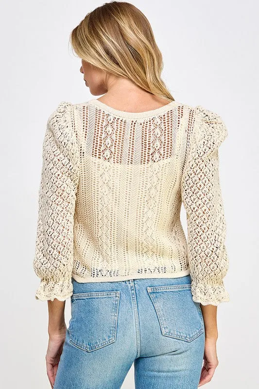 Puff Sleeve Knit Sweater