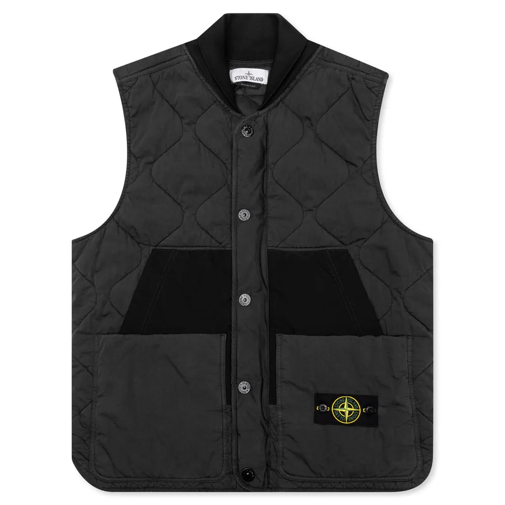 Quilted Nylon Vest - Lead Grey