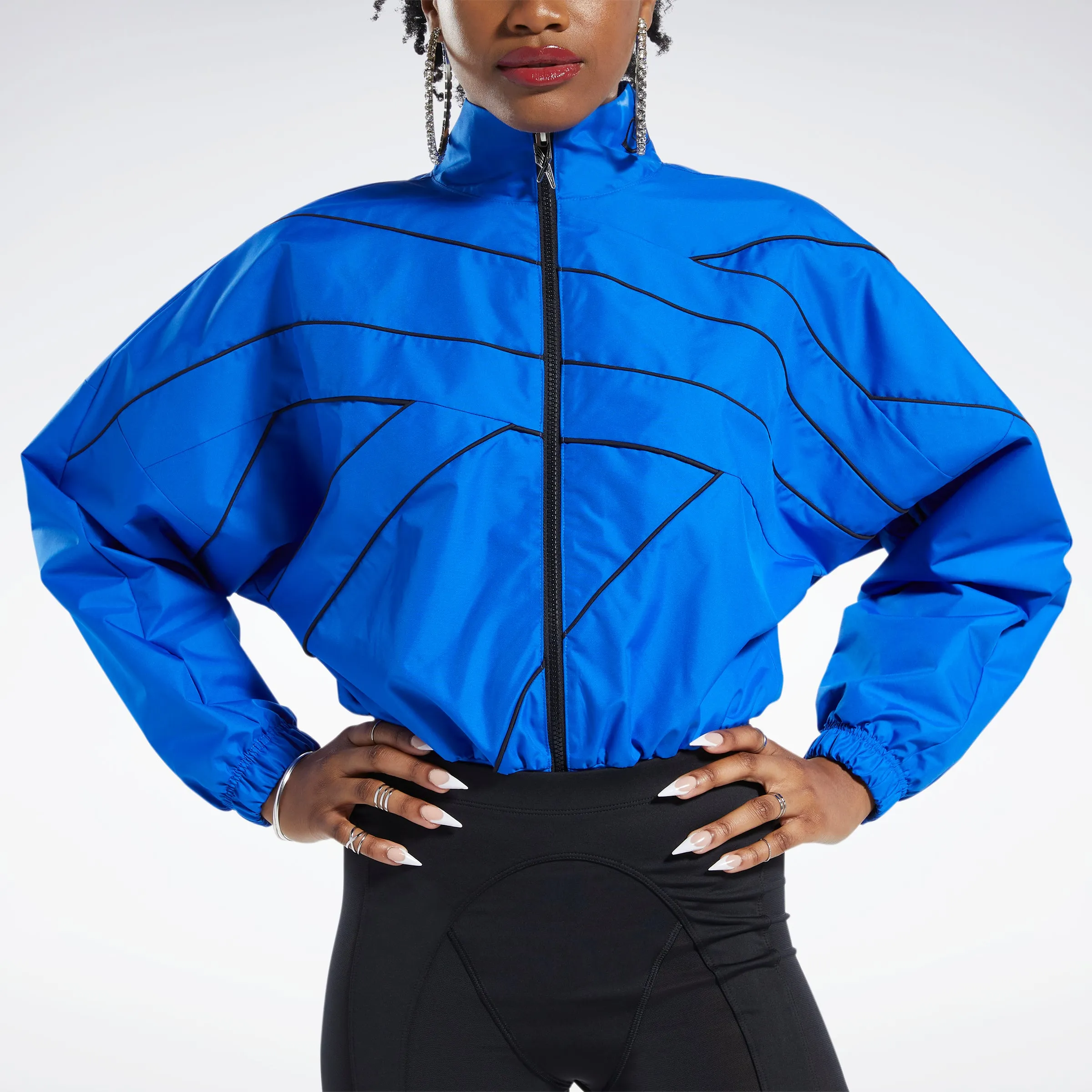 Reebok Apparel Women Cardi B Leotard Jacket Vital Blue