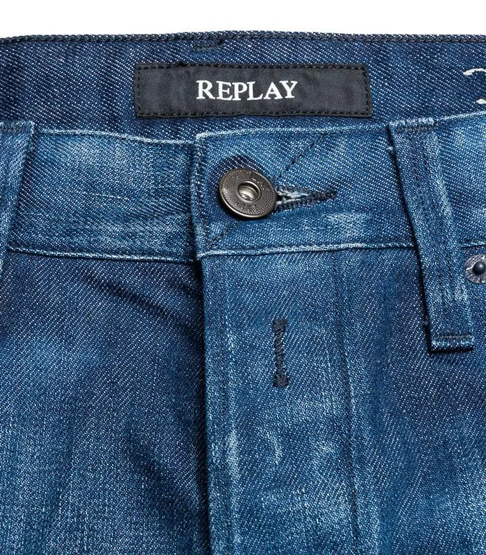 Replay Waitom Denim Zero Regular Fit Jeans - Medium Ice Blue Wash